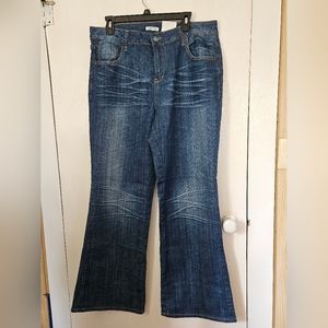 Nwt Vintage Fashion Bug blue jeans with tan detail